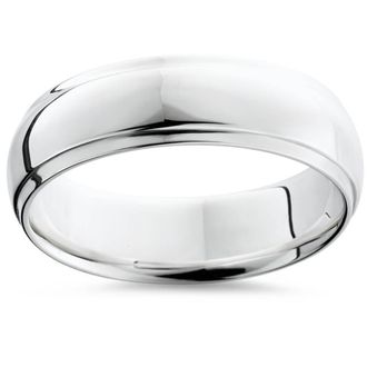 Pompeii3 Step Cut Polished Wedding Band 950 Platinum Size Selectable