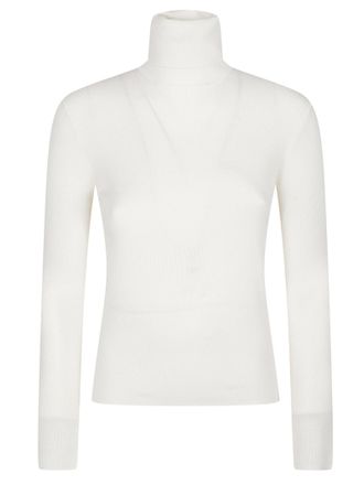 P.A.R.O.S.H. Long Turtle Neck Fitted Wool Turtleneck