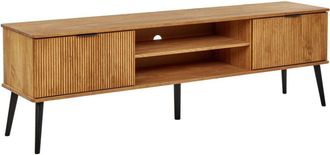 Beliani TV Stand TIMMINS Pine Wood Brown