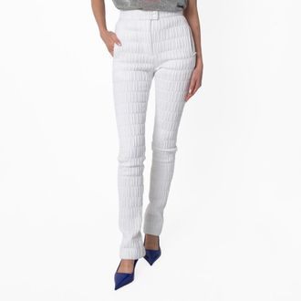 Ferragamo Quilted Straight Leg Trousers, Brand Size TC (Size Small)