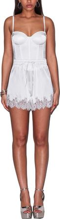 Fleur du Mal Juliet Silk & Lace Short in Ivory at Nordstrom, Size Medium Short