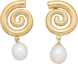 Pompeii3 18k Yellow Gold Plated 1.5 Fresh Water Pearl Push Back Studs