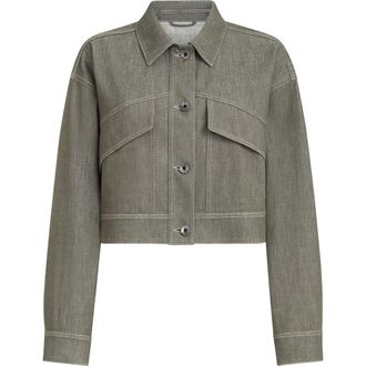 Brunello Cucinelli Denim-effect twill outerwear jacket in Olive at Nordstrom, Size 36 It