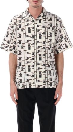 Prada Off White Boxy Graphic Shirt