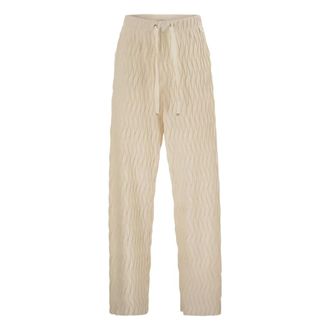 Herno Wide Trousers, female, Beige, Size: XS Wrinkled Effect Trousers