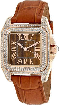 Christian Van Sant Womens Yellow and Brown dial Watch