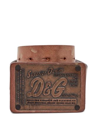 Dolce & Gabbana logo-buckle leather belt - Brown
