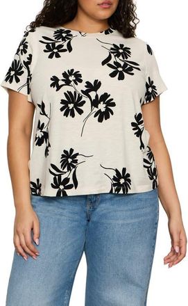 Sanctuary The Perfect T-Shirt in Chalk Bloom at Nordstrom, Size 1X