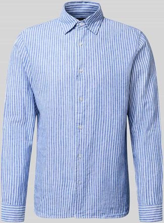 Mc Neal Regular Fit Freizeithemd aus Leinen-Mix mit Kentkragen in Marine, Gr&ouml;&szlig;e XXXL