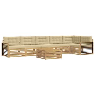 vidaXL Conjunto De Sof&aacute;s De Exterior Con Coj&iacute;n 7 Pcs Y Beige Vidaxl