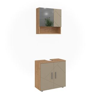 Vicco Conjunto De Muebles De Ba&ntilde;o Irma, Roble Dorado, 2 Partes, Vicco