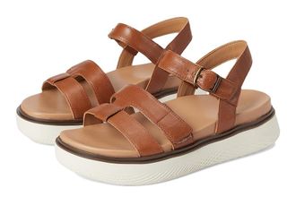 Vionic Solana Slingback Sandals Womens Wedge Shoes Tan Leather : 6.5 M