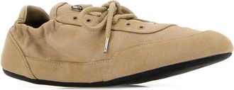 Prada Womens Beige Canvas Collapse Sneakers Corda