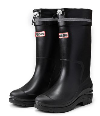 Pangolin Womens Knee High Waterproof Wellies, Pull-On Wellington Boots with Adjustable Drawstring Cuff & Reflective Band, Non-Slip Lug Sole, Easy-Clean Outdoor