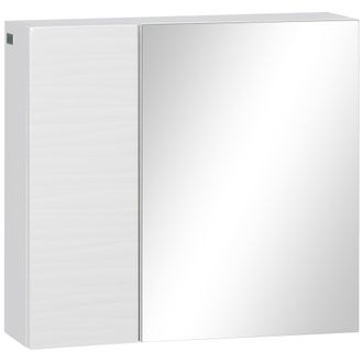 Kleankin Bathroom Mirror Cabinet Wall Mounted Cupboard w/ Adjustable Shelf | TJ Hughes