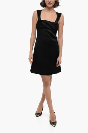 Jil Sander Tubino in Satin con Spacchi Laterali e Sottoveste Interna Jil Sander