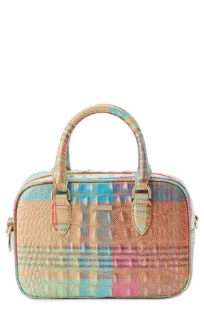 Brahmin Mara Croc Embossed Leather Top Handle Bag in Picnic at Nordstrom