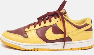 Air Jordan s Yellow/burgundy Leather Dunk Retro Arizona Lace Up Sneakers