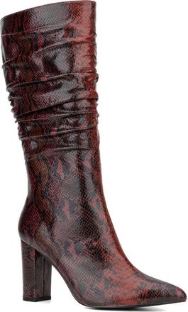 New York & Company Earla Ruched Shaft Boot in Burgundy at Nordstrom Rack, Size 8.5