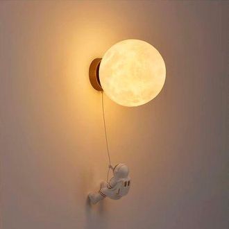 OEM Aplique De Pared Interior, Aplique De Pared Moderno De 15 Cm, Aplique De Pared Led Con Dise&ntilde;o De Luna Y Astronauta, Aplique De Pared Interior Para Hab