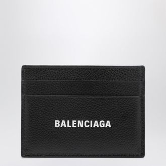 Balenciaga Cash Black Card Holder In Grained Leather