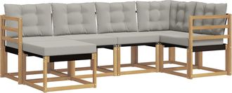 vidaXL Conjunto De Sof&aacute;s De Exterior 6 Uds. Blanco Y Gris Claro Vidaxl