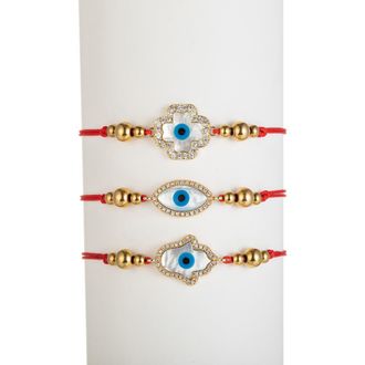 Eye Candy Los Angeles The Luxe Collection Celine Bracelet - Set of 3 in Red at Nordstrom Rack