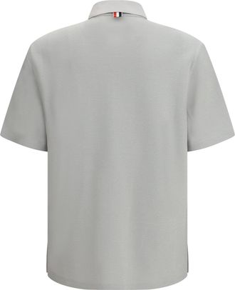Thom Browne RWB Striped Chest Pocket Polo - Gray