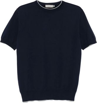 Canali fine knit T-shirt - Blue