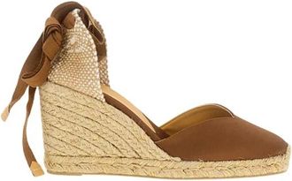 Castaner Wedge Pump - Dames - Sleehakken - Bruin - 37 EU - Satijn - Schoenen