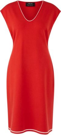 Marc Cain Fijngebreide jurk - Dames - Jurken - Rood - Maat: L Viscose