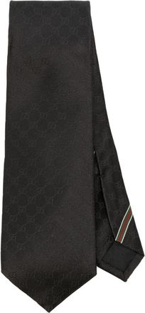 Gucci monogram silk tie - men - Silk/Cupro/Silk - One Size - Black
