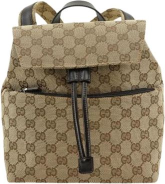 Gucci Pre-owned GG Canvas Rugzak - Dames - Vintage Rugzakken - Bruin - ONE Size - Vintage