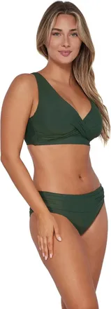 Sunsets Unforgettable Bikini Bottom Womens Green Scrunch Back Swimwear JZZ779