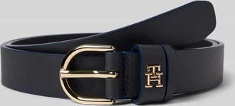 Tommy Hilfiger Ledergürtel mit Logo-Monogramm in Dunkelblau, Größe 100