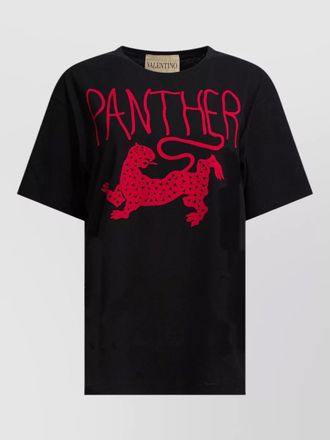 Valentino panther graphic crew neck short sleeve t-shirt