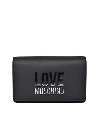 Love Moschino Black Polyurethane Chain Shoulder Bag