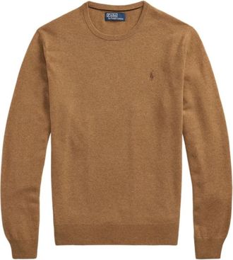 Polo Ralph Lauren Wollen Trui - Heren - Ronde hals truien - Bruin - S - Wol - Truien & Vesten