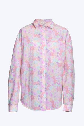 For Love & Lemons Kennedy Floral-Print Cotton-Poplin Shirt In Light Pink Floral