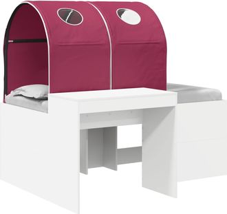 vidaXL Cama Con T&uacute;nel 3 Uds. Blanco Y Rojo Madera De Ingenier&iacute;a Vidaxl