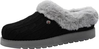 Skechers BOBS from Skechers Womens Keepsakes Ice Angel Slipper, Black/Grey, 9 W US