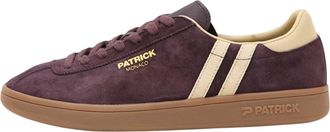 Patrick Mens Monaco Su&egrave;de Cupsole Sneakers (Donkerbruin/Beige)