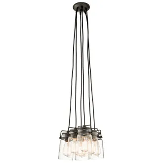 Loops 6 Bulb Ceiling Pendant Light Fitting Olde Bronze LED E27 60W Bulb