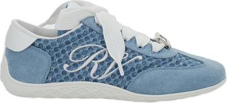 Roger Vivier Low-Profile Blue Sneakers with Textured Finish