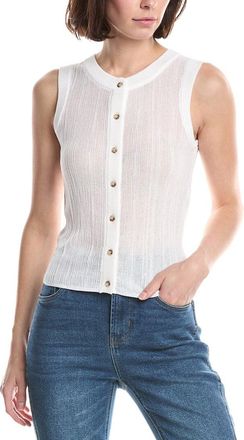 Kenneth Cole Variegated Rib Crop Blouse