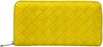 Bottega Veneta Yellow Leather Long Wallet (Bi-Fold) (Pre-Owned)