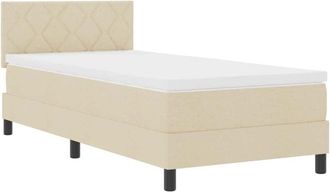 vidaXL Cama Box Spring Con Colch&oacute;n Con Colch&oacute;n Crema 100 X 200 Cm Tela Vidaxl