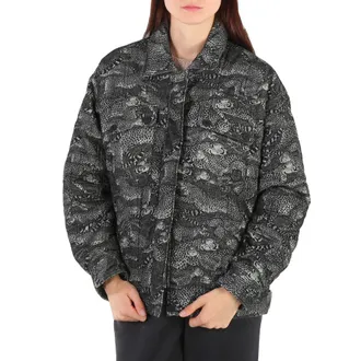 Kenzo Lime Tea Cheetah Print Cotton Oversized Jacket, Brand Size 36 (US Size 2)