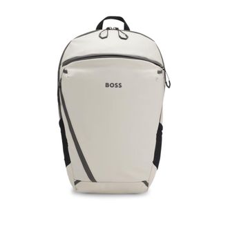 BOSS Faux-leather backpack with reflective details