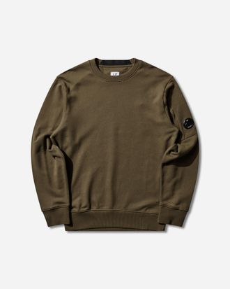 C.P. Company Men s Diagonal Raised Fleece Crewneck Sweatshirt Ivy Green